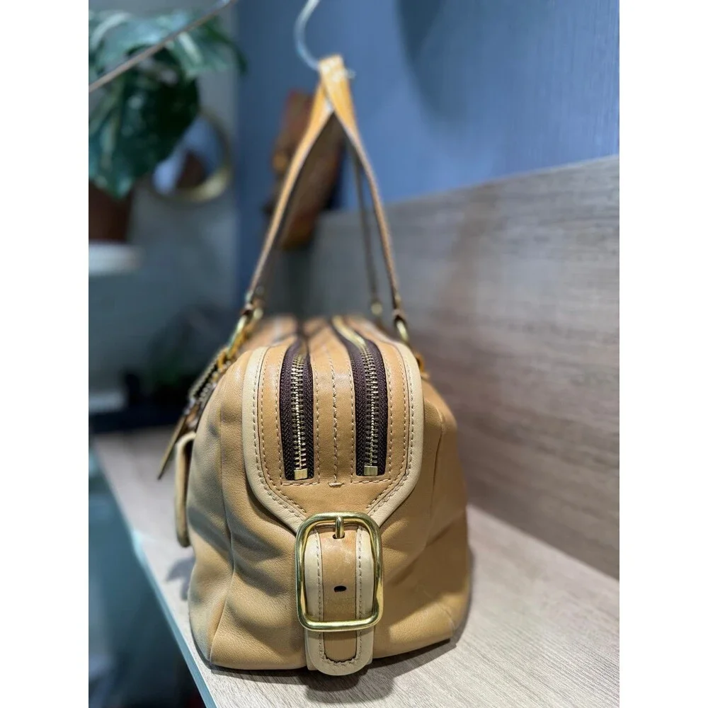 Coach Bonnie Leather Satchel in Brass/Camel/Sand